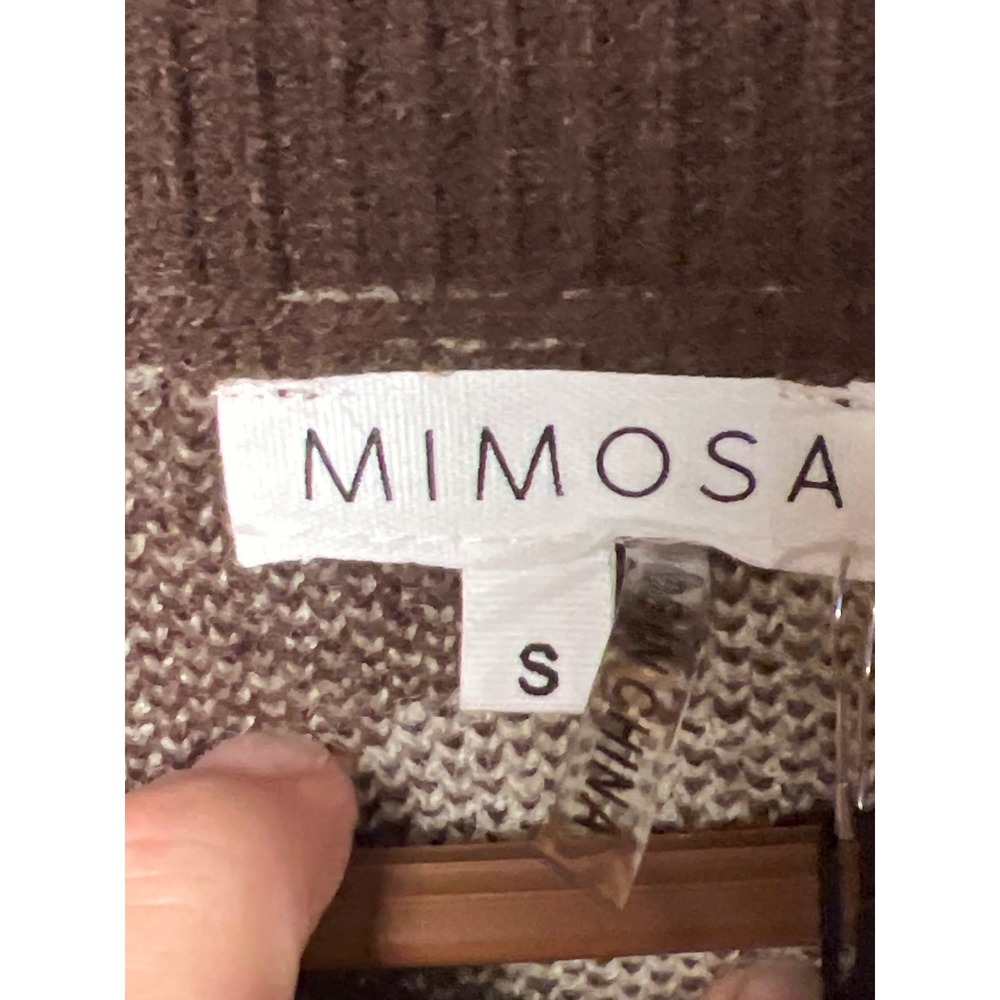 Mimosa Brown Floral Knit Sweater Women's Small Long Sleeve Crew Neck Garden NEW - Picture 4 of 10